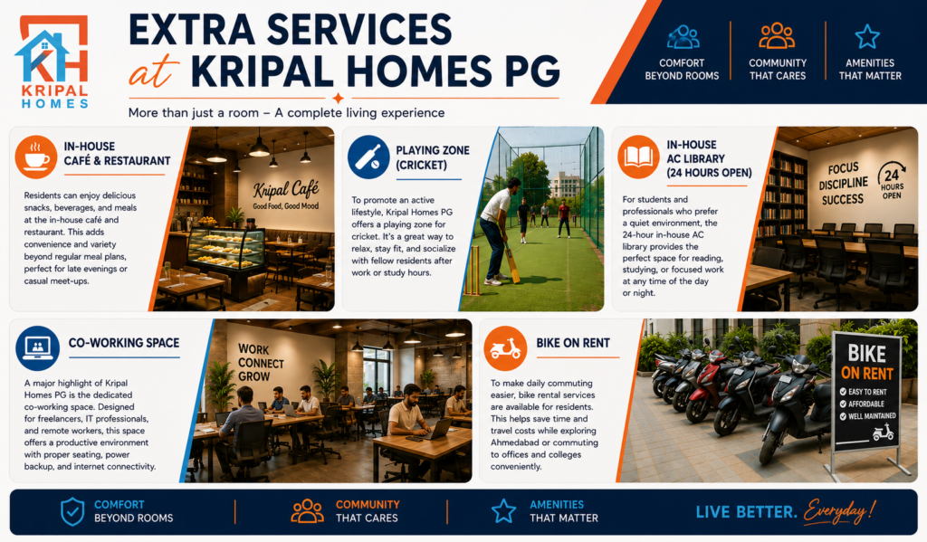 services offerd by kripal homes pg